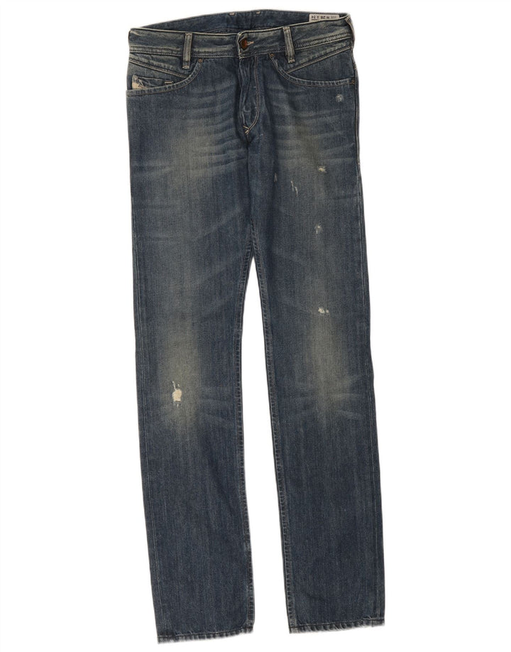 Diesel Herren Poiak Distressed Slim Jeans W28 L34 Blaue Baumwolle