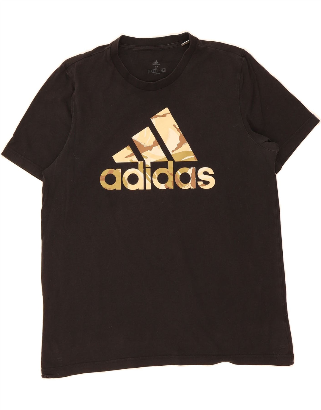 ADIDAS Mens Graphic T-Shirt Top Medium Black Cotton Vintage Adidas and Second-Hand Adidas from Messina Hembry 