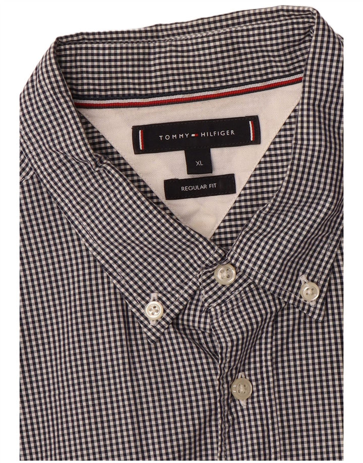 TOMMY HILFIGER Herren Regular Fit Hemd XL Grau Gingham