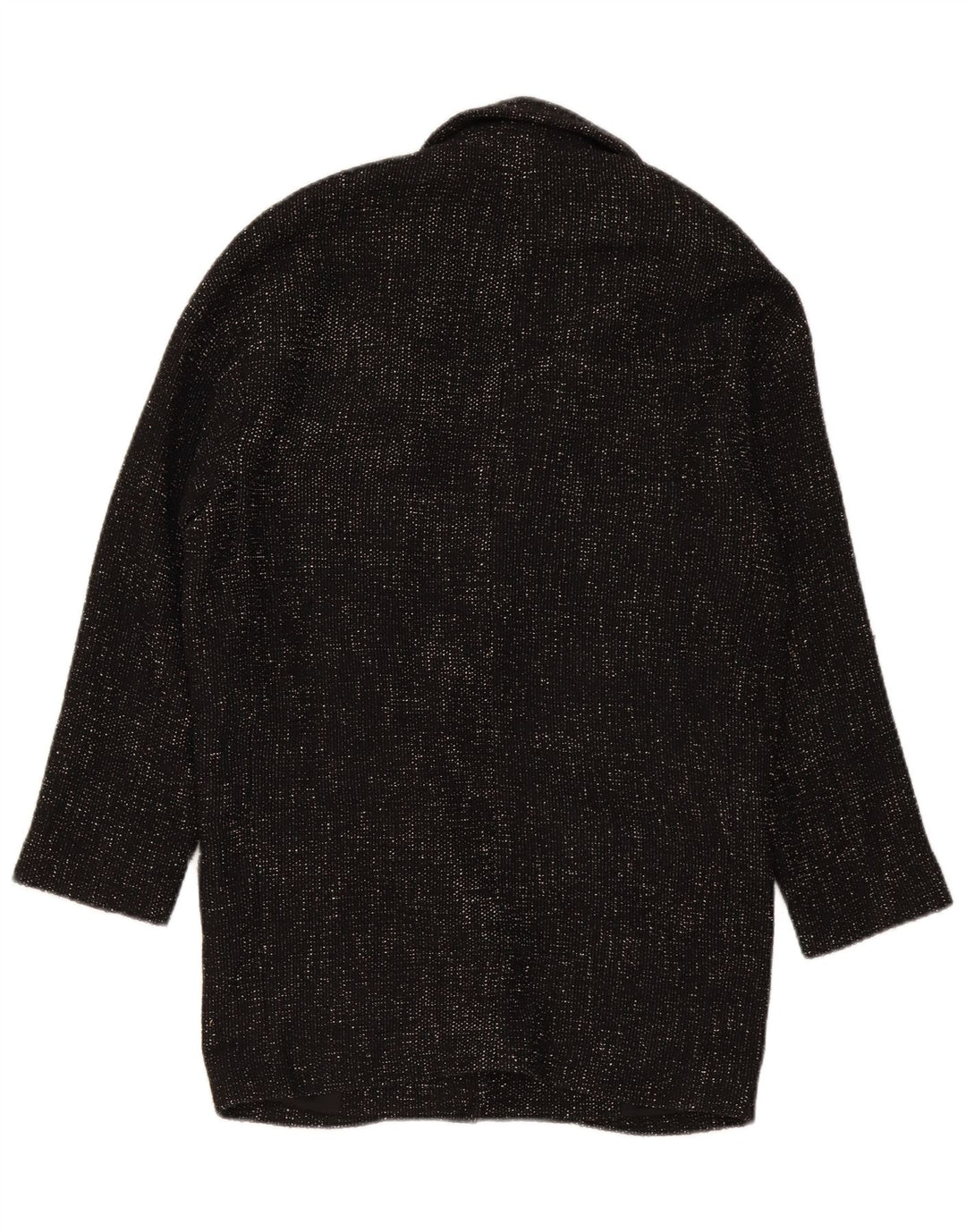 Zara Damen Übergroßer zweireihiger Mantel UK 6 XS Schwarz Polyester
