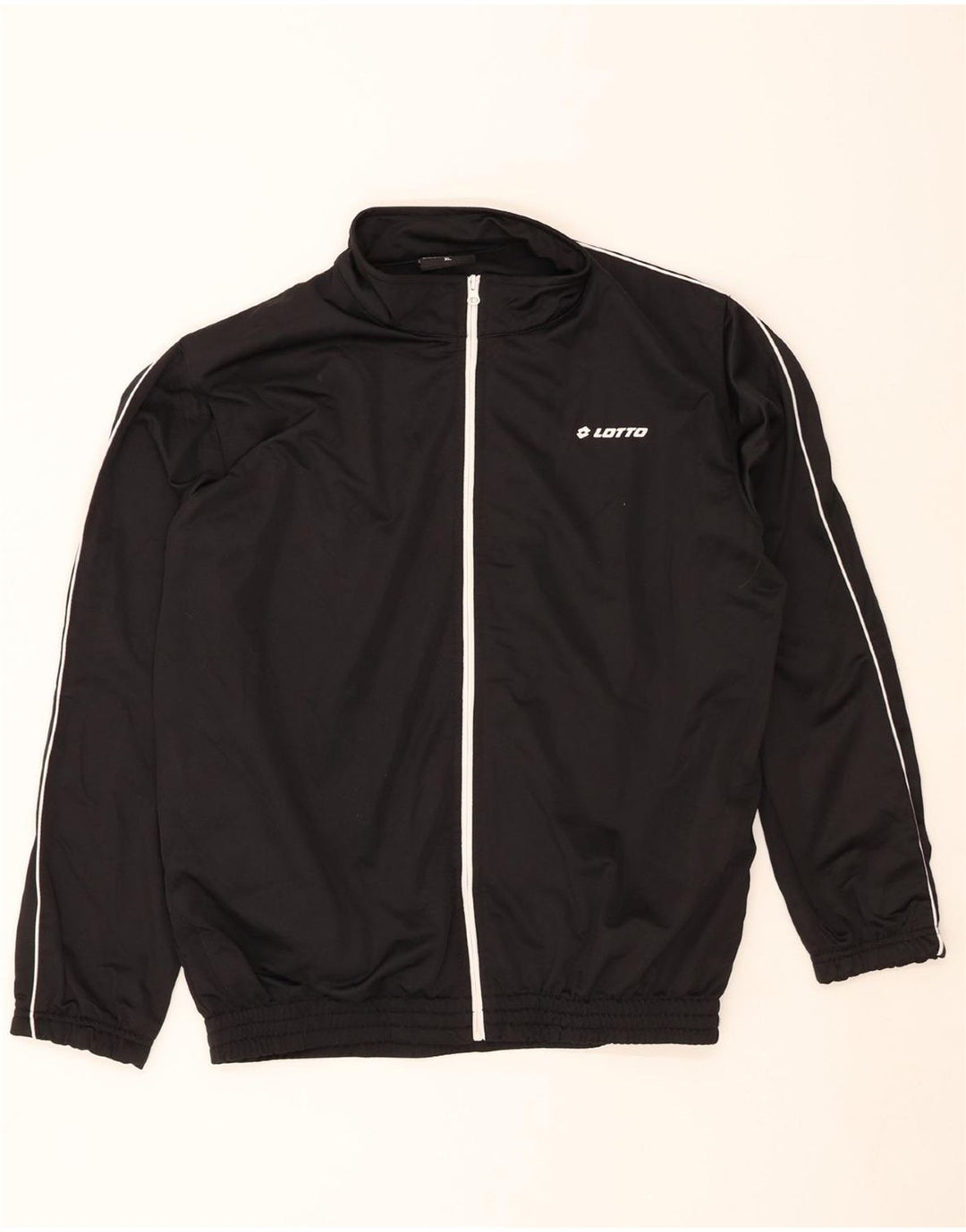 LOTTO Mens Tracksuit Top Jacket XL Black Polyester Vintage Lotto and Second-Hand Lotto from Messina Hembry 