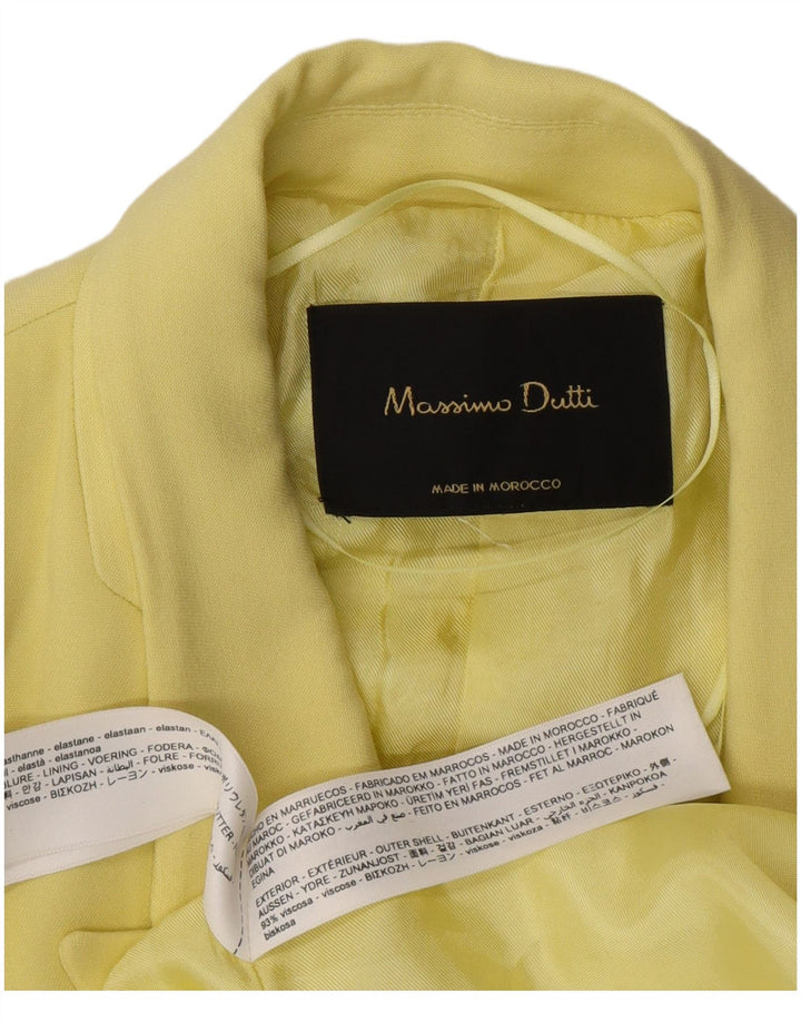 Massimo Dutti Damenmantel EU 42 Große gelbe Viskose