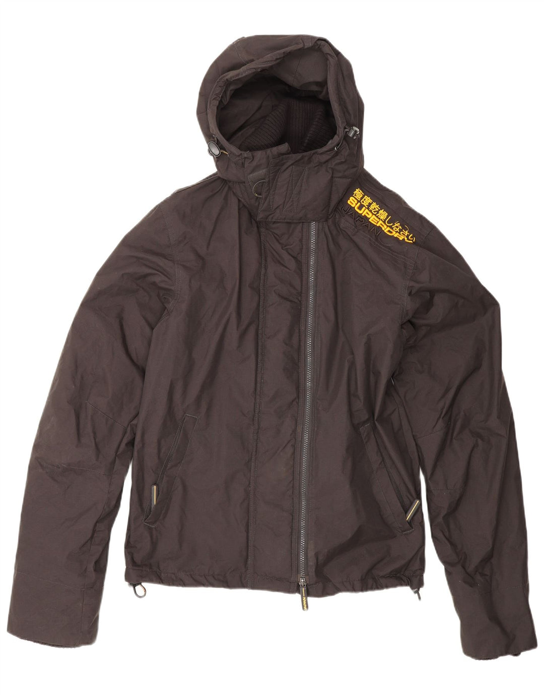 SUPERDRY Übergroße Damen-Windjacke mit Kapuze, Gr. 10, Braun