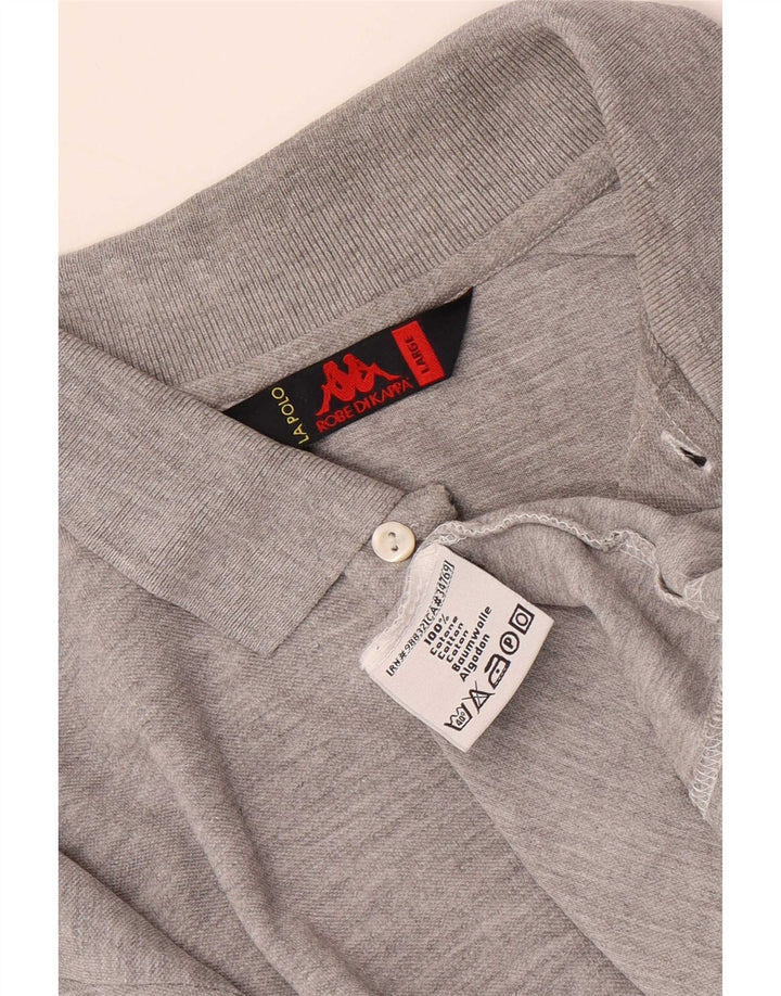 Kappa Herren-Poloshirt, große graue Baumwolle