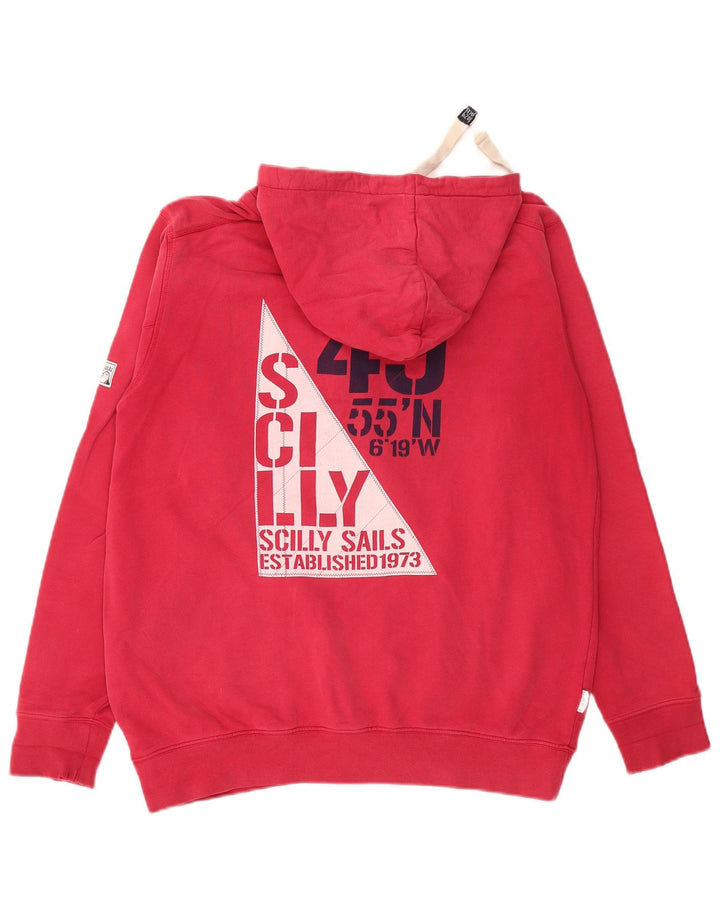 VINTAGE Herren-Kapuzenpullover mit Grafik, mittelrote Baumwolle