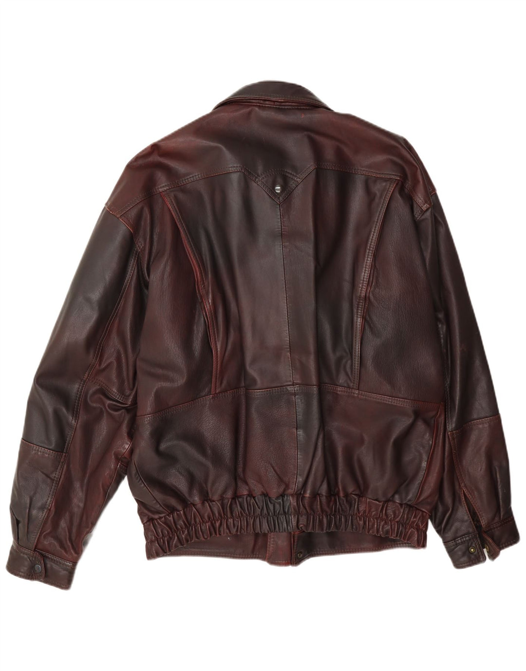Vintage Herren Lederjacke IT 50 Large Burgund