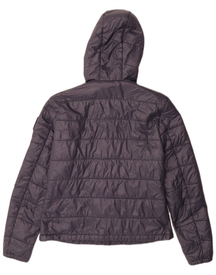 Replay Wattierte Damenjacke mit Kapuze, UK 12, mittelmarineblau, Polyamid