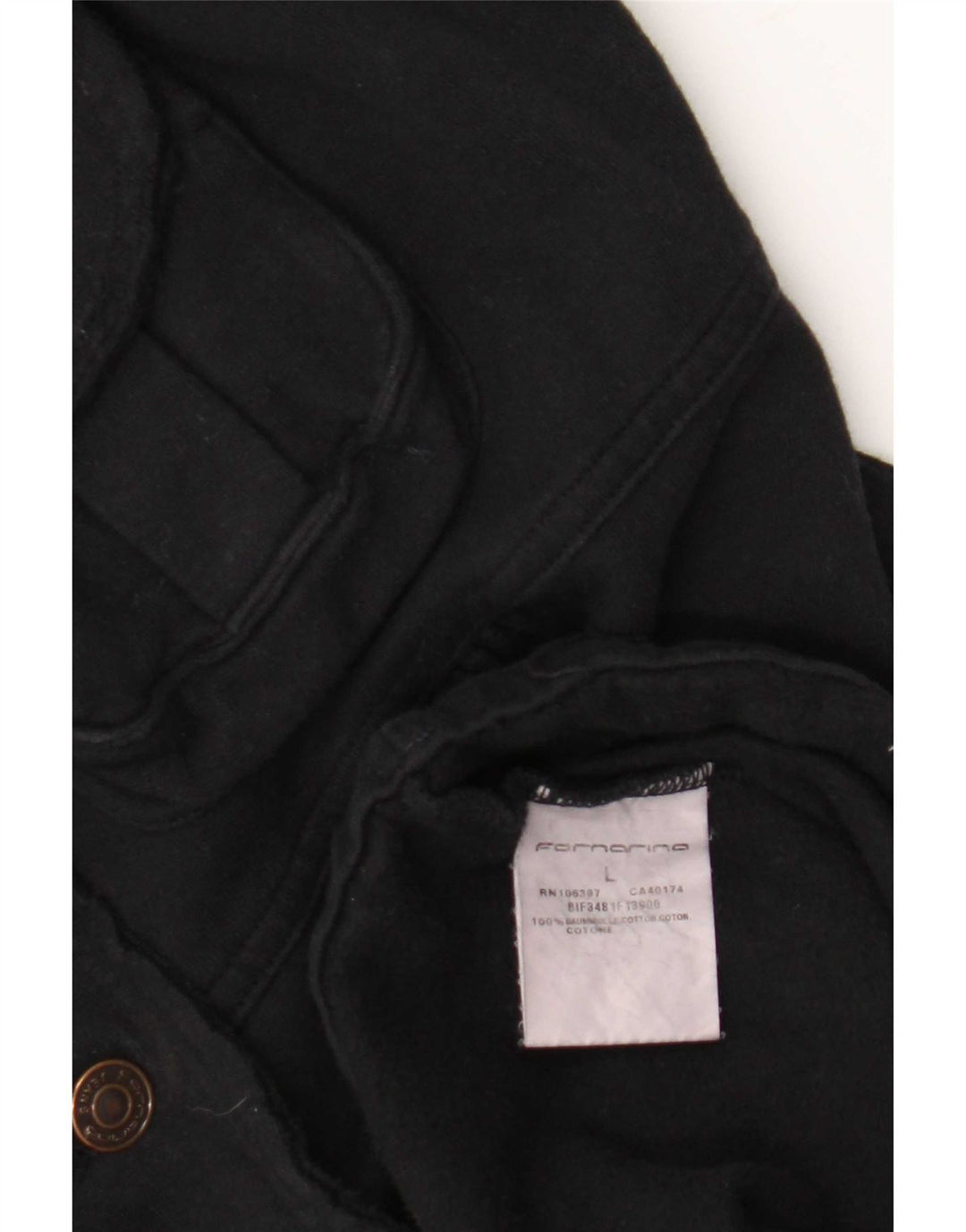 Fornarina Damen-Windbreaker-Mantel, UK 16, Größe L, Schwarz, Baumwolle