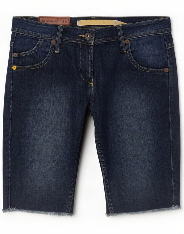 Fat Face Damen-Jeansshorts UK 10 Small W32 Marineblaue Baumwolle