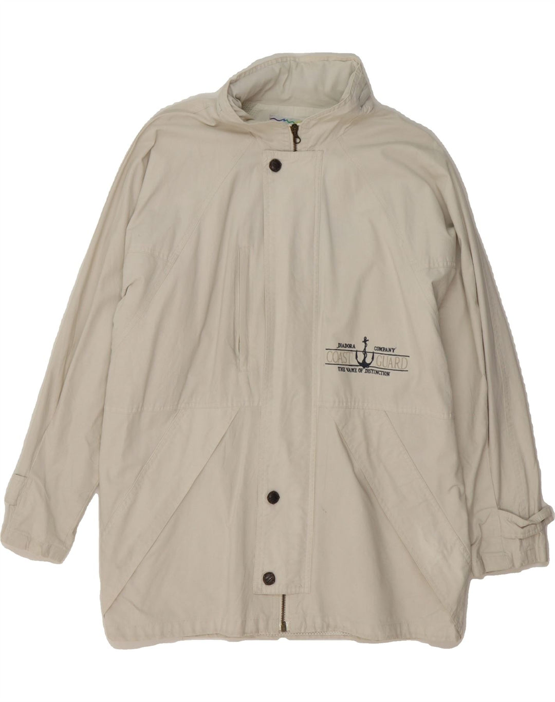 DIADORA Mens Hooded Windbreaker Jacket UK 40 Large White Vintage Diadora and Second-Hand Diadora from Messina Hembry 