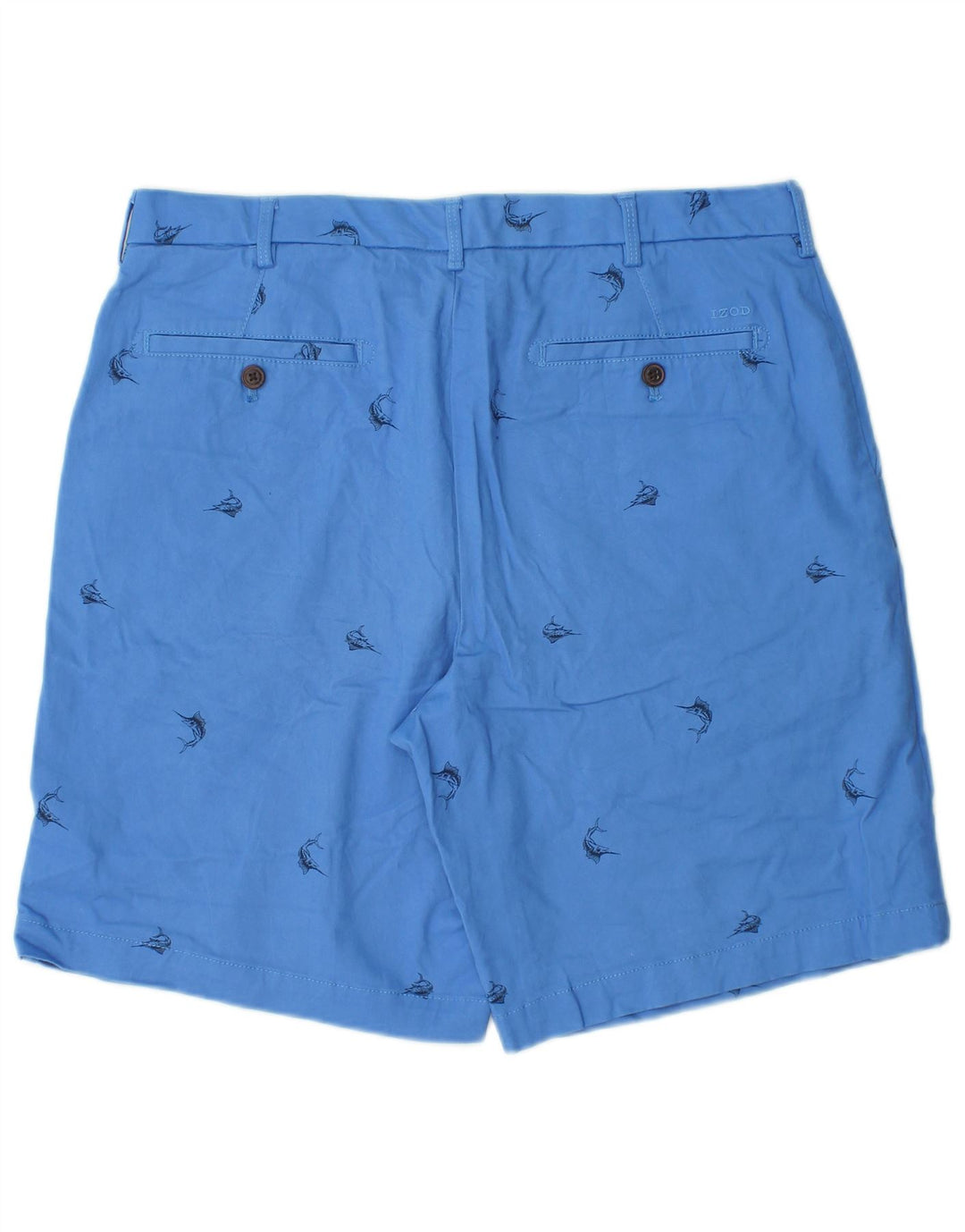 IZOD Herren Salt Water Chino Shorts W34 Große blau gepunktete Baumwolle