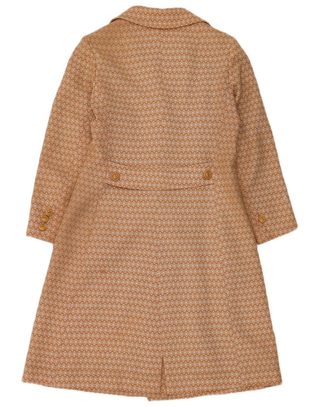 Vintage Damen Mantel UK 10 Small Beige Geometrisch