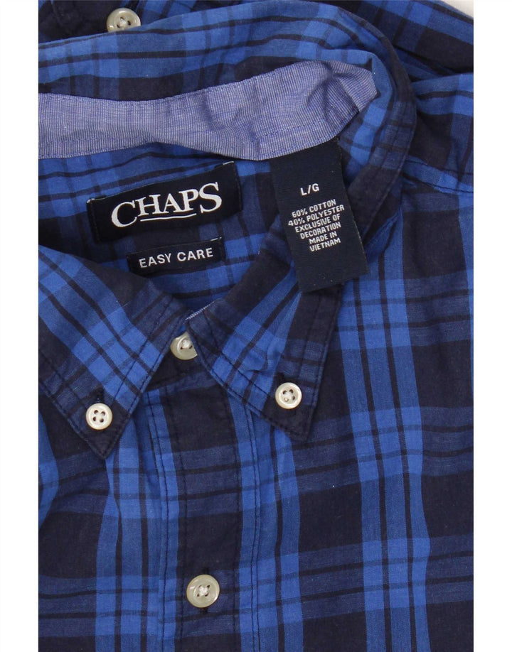 Chaps Herrenhemd, groß, blau kariert, Baumwolle