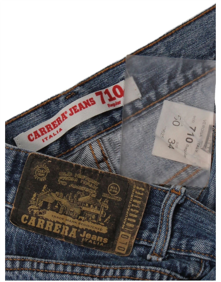 Carrera Herren 710 Regular Straight Jeans W34 L28 Blaue Baumwolle
