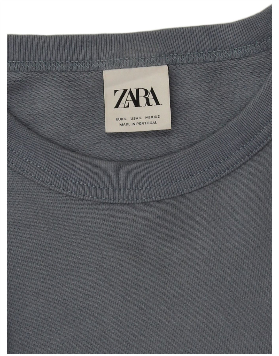 Zara Herren-Sweatshirt, Pullover, groß, aus blauer Baumwolle
