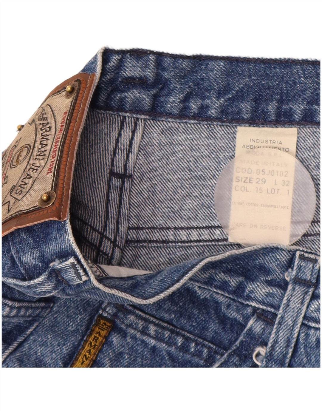 ARMANI Damen-Jeansshorts mit hoher Taille, W29, mittelblaue Baumwolle