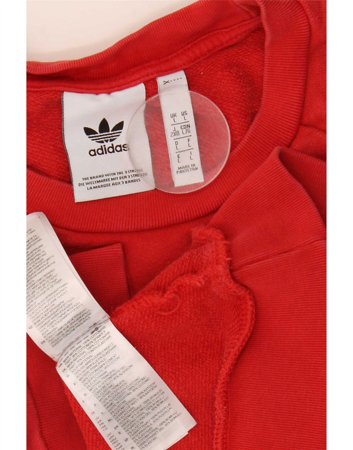 Adidas Herren Grafik-Sweatshirt-Pullover, groß, rote Baumwolle