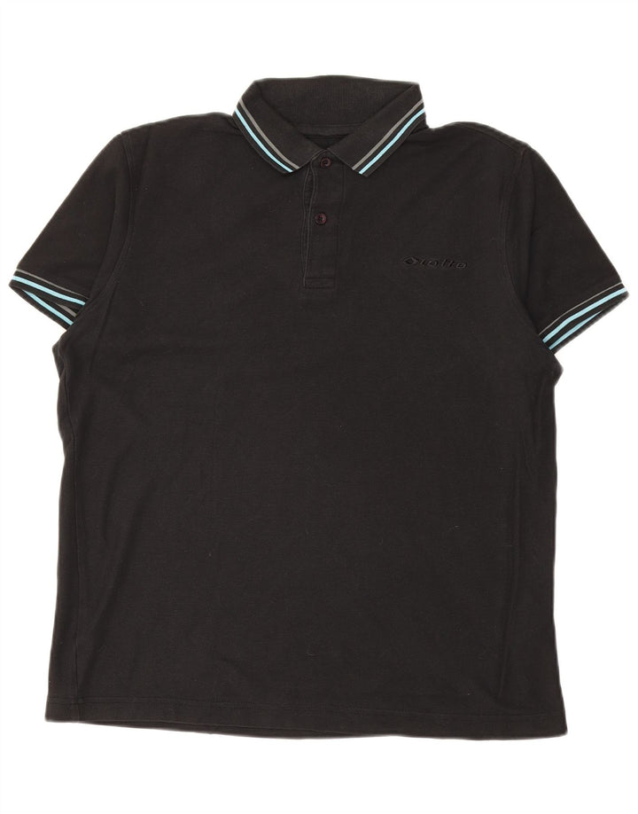 LOTTO Herren Poloshirt XS Schwarz Baumwolle