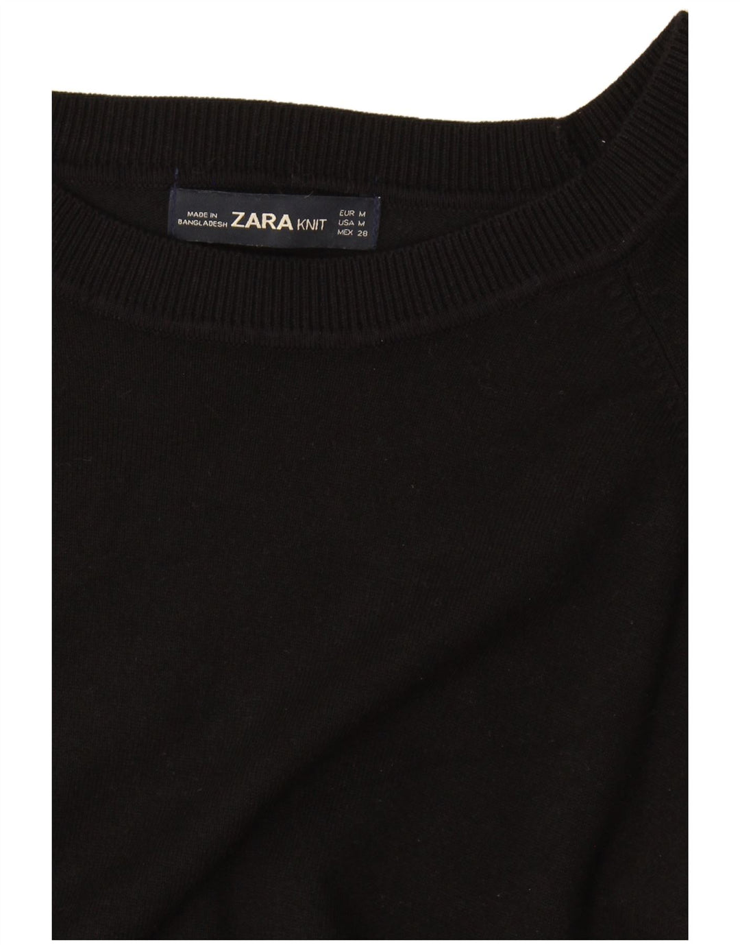 Zara Damen-Pullover, übergroß, U-Boot-Ausschnitt, Gr. 14, mittelschwarz