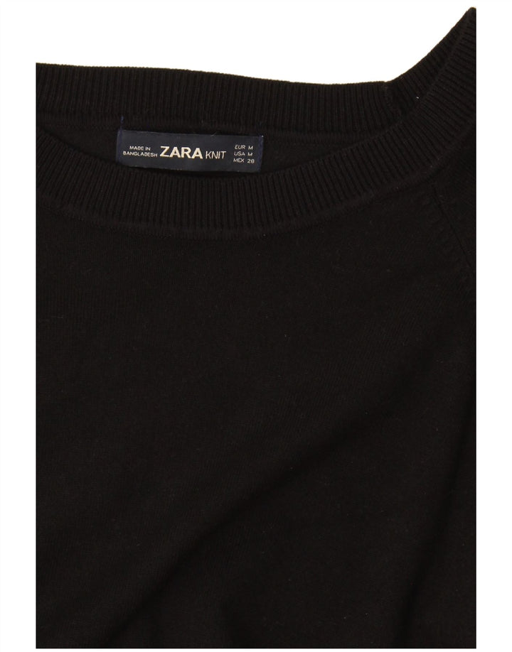 Zara Damen-Pullover, übergroß, U-Boot-Ausschnitt, Gr. 14, mittelschwarz