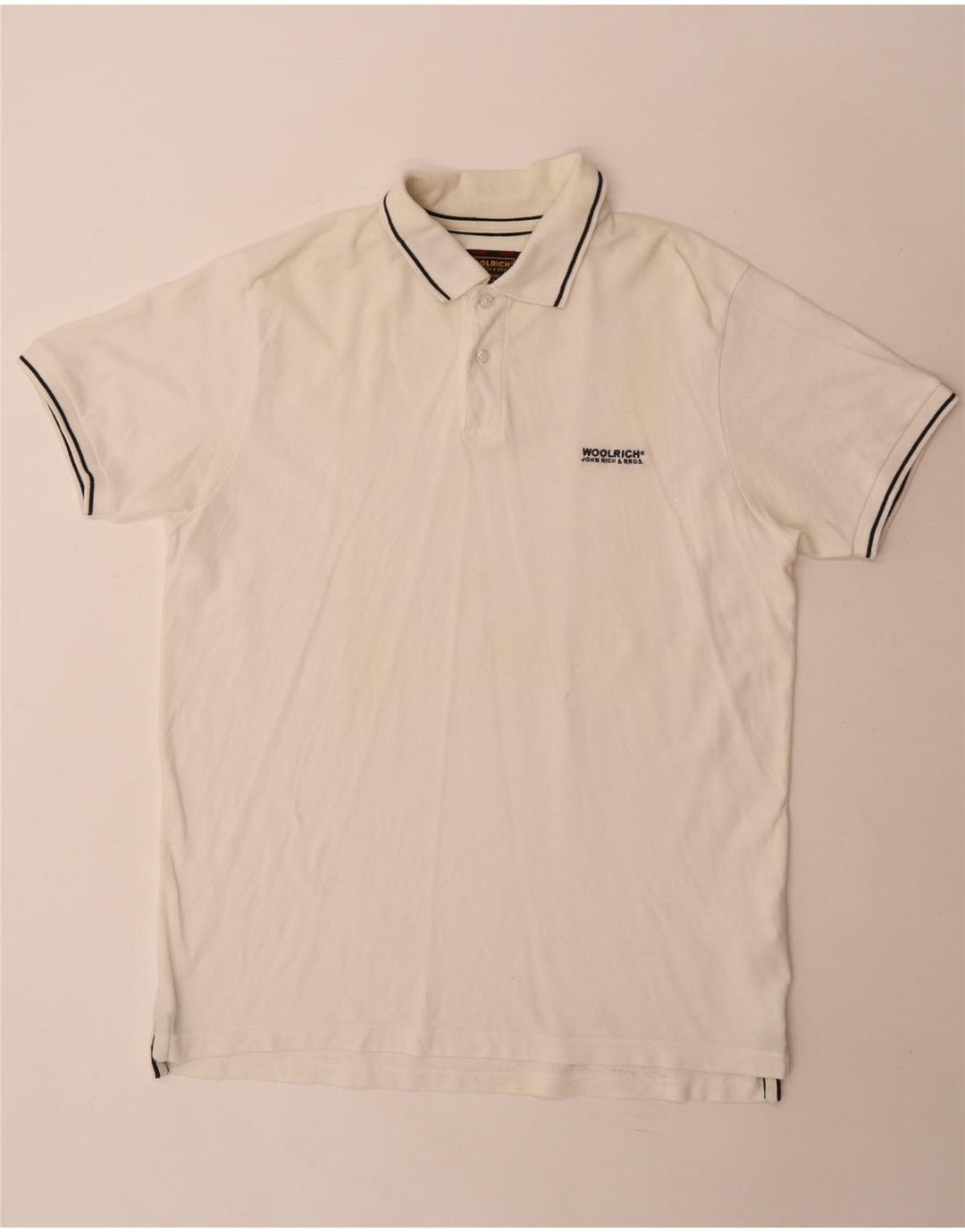 Woolrich Herren-Poloshirt XL aus weißer Baumwolle