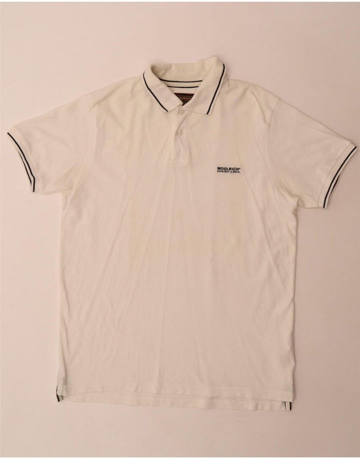 Woolrich Herren-Poloshirt XL aus weißer Baumwolle