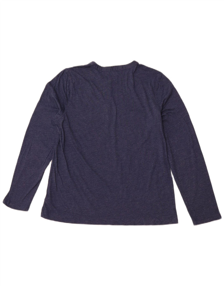 CHAPS Damen Top Langarm UK 16 Large Marineblau Baumwolle