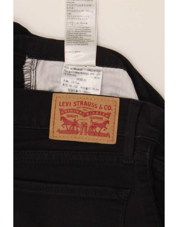 Levi's Damen Skinny Jeans W30 L32 Schwarze Baumwolle