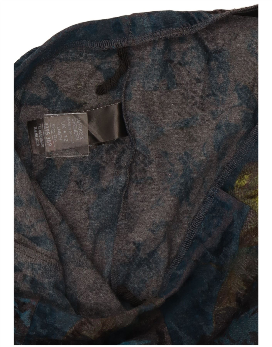 Marks & Spencer Damen A-Linien-Rock UK 12 Medium W30 Blaues Blumenmuster aus Polyester