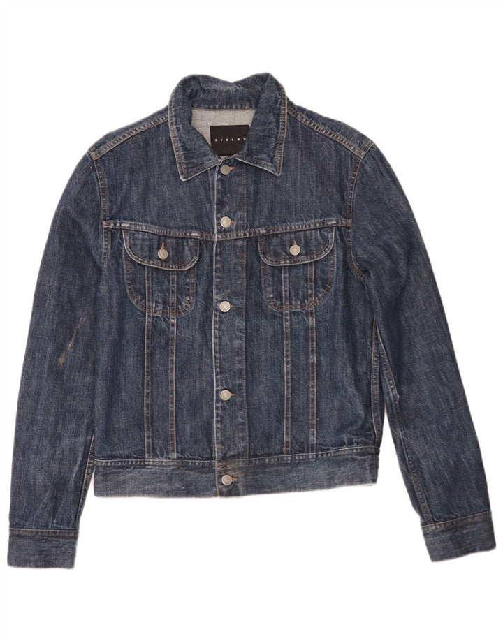 Sisley Herren Jeansjacke UK 36 Small Marineblau