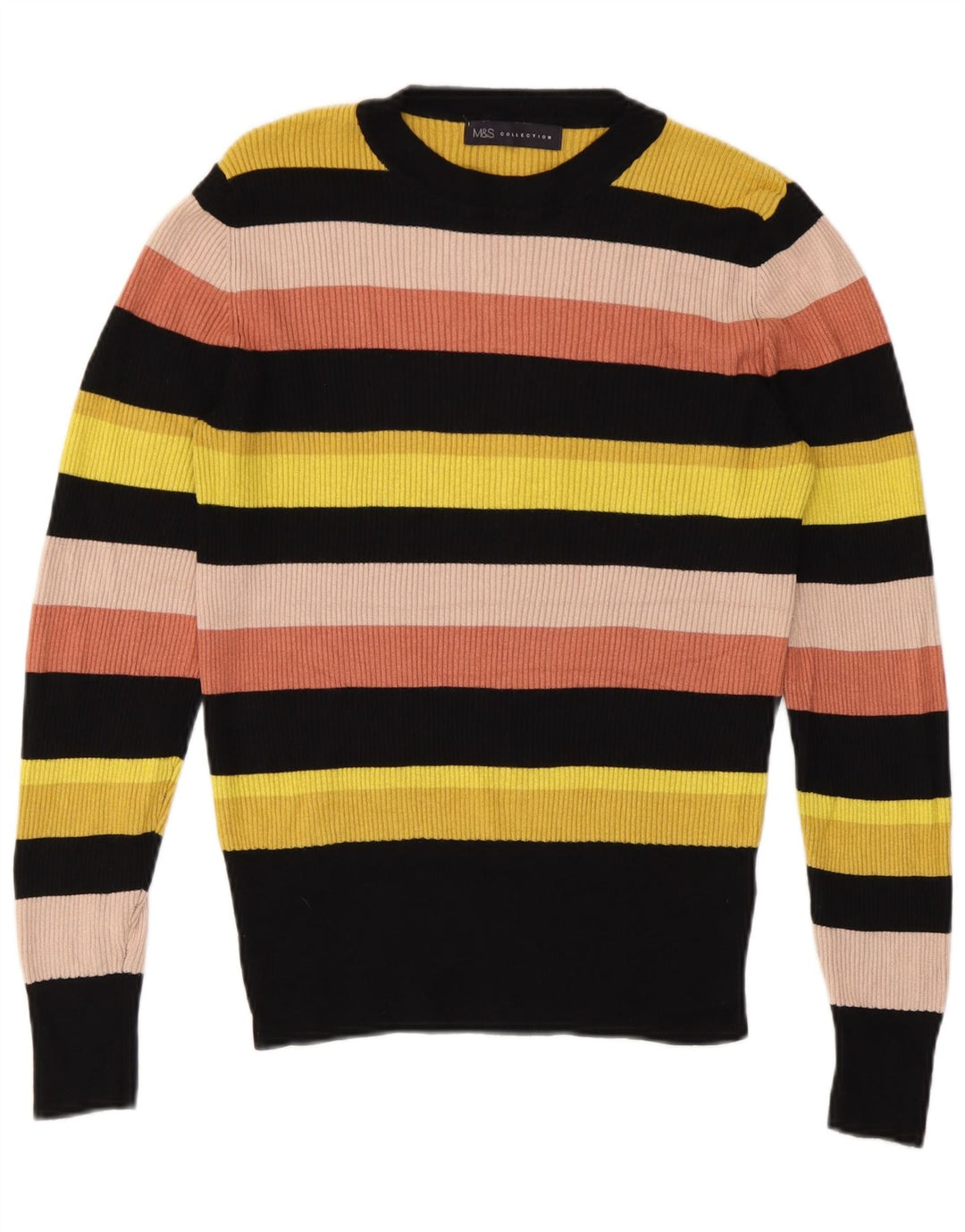 Marks & Spencer Damen-Pullover mit Rundhalsausschnitt, Gr. 12, mittelmehrfarbig
