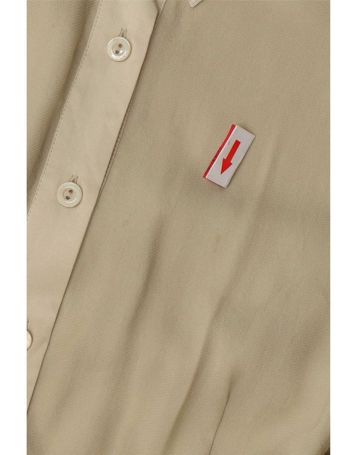 Cherie Damen Hemdbluse IT 48 XL Beige Seide