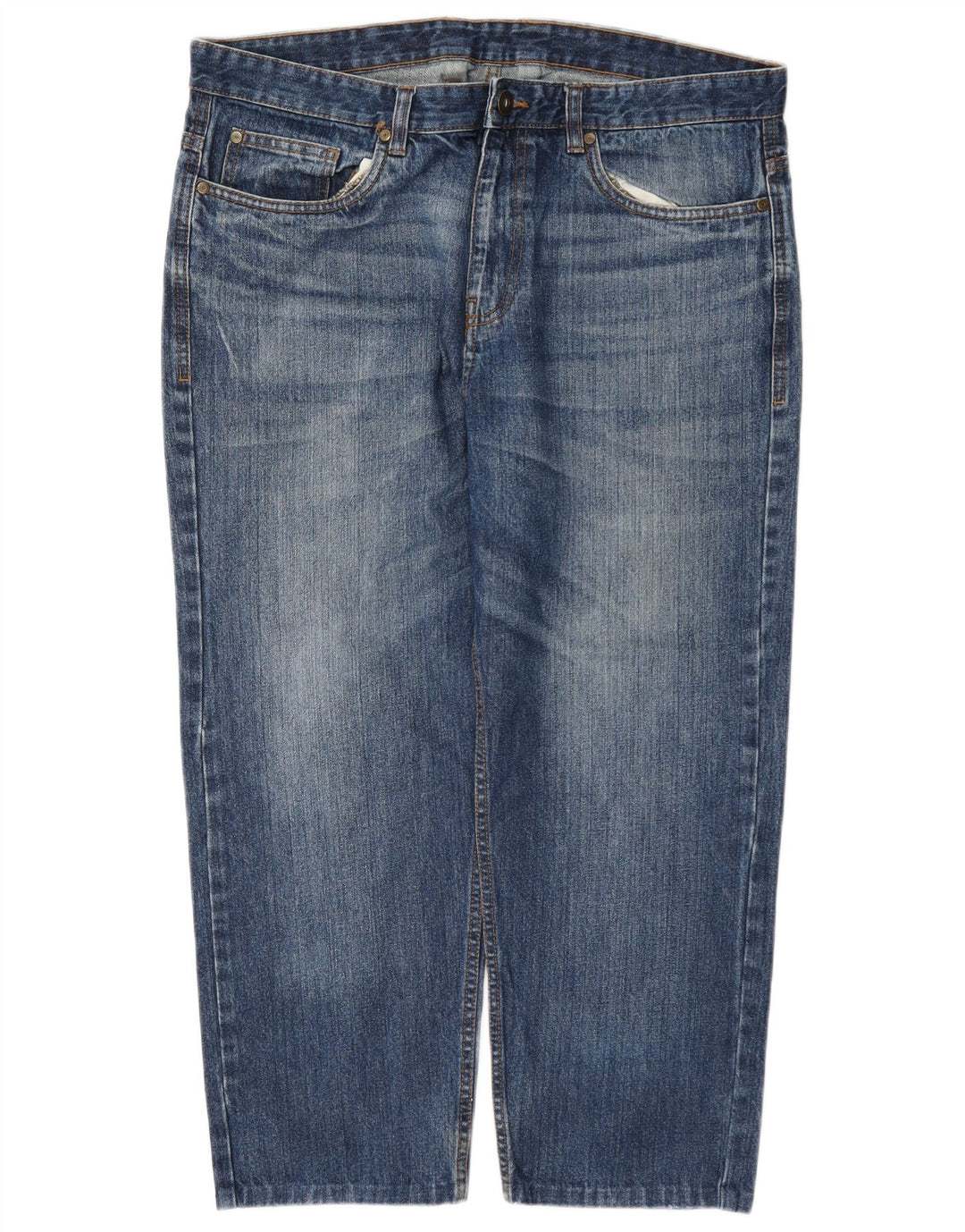 James Pringle Herren-Cropped-Jeans W36 L26 Blaue Baumwolle