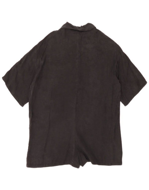 Zara Damen Übergroßer Playsuit UK 10 Small Schwarz