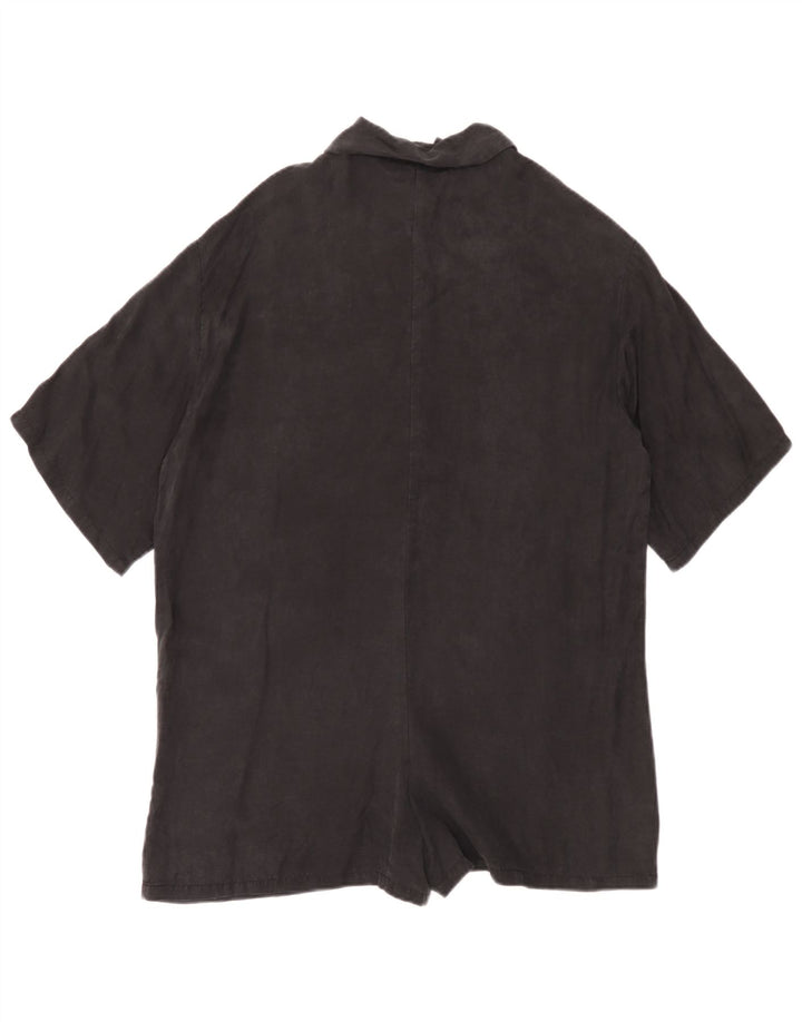 Zara Damen Übergroßer Playsuit UK 10 Small Schwarz