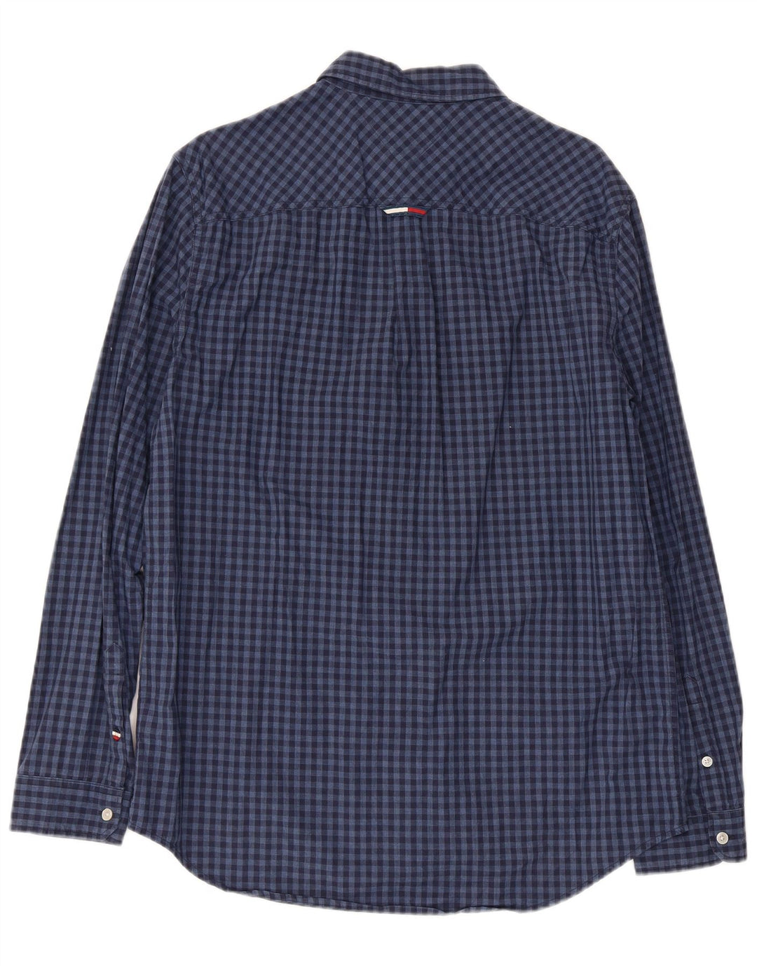 Tommy Hilfiger Herren-Hemd mit normaler Passform, große marineblaue Gingham-Baumwolle