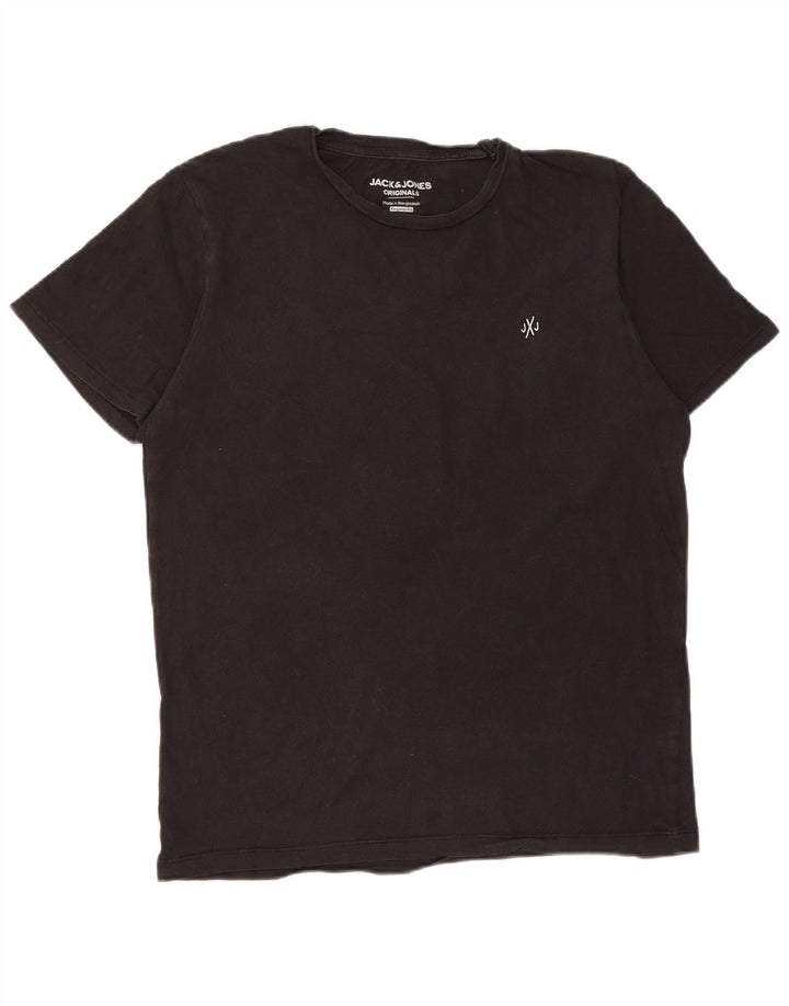 Jack & Jones Herren-T-Shirt mit normaler Passform, Größe S, Schwarz, Baumwolle