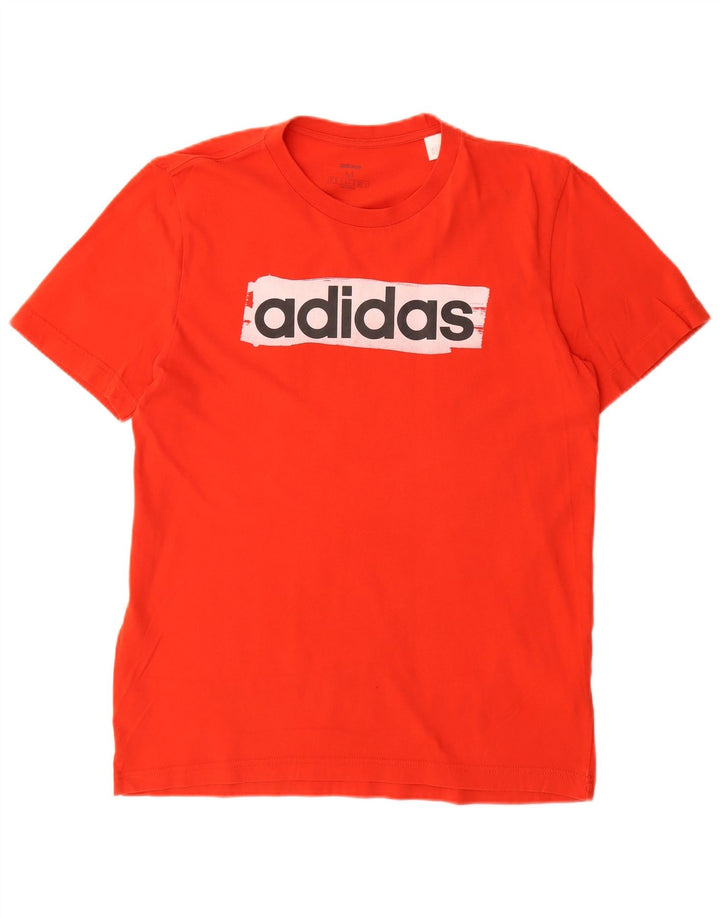ADIDAS Herren Grafik-T-Shirt-Oberteil aus mittelroter Baumwolle