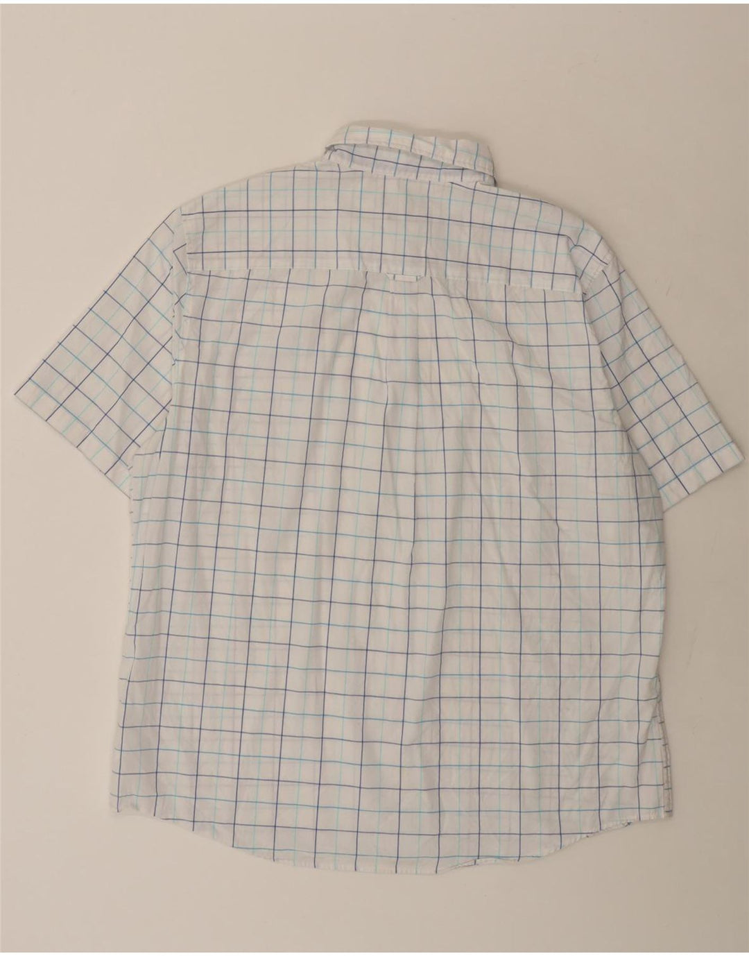 CHAPS Herren-Kurzarmhemd 2XL, weiß kariert, Baumwolle