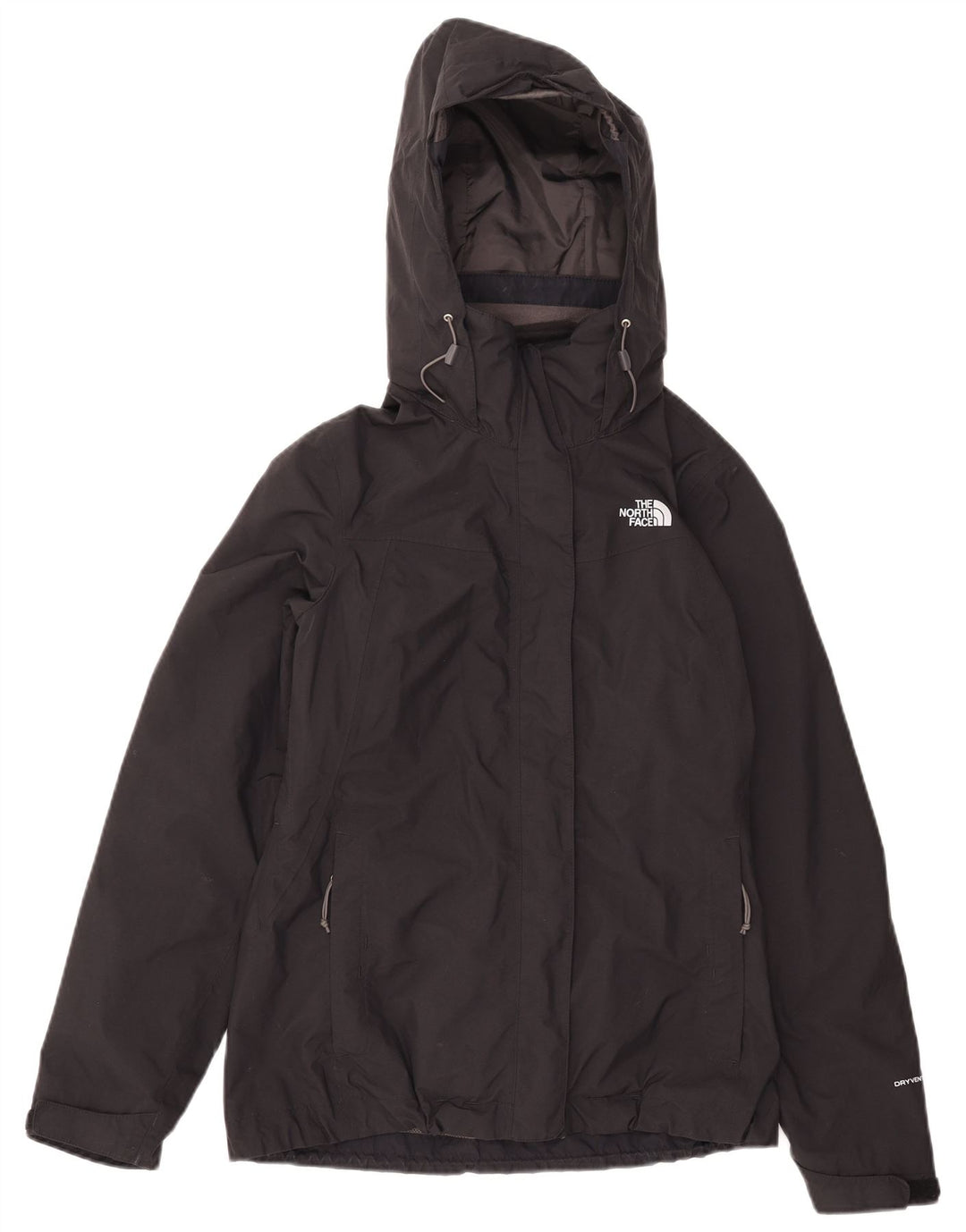 The North Face Damen-Windbreakerjacke mit Kapuze, UK 10, Größe S, schwarzes Nylon