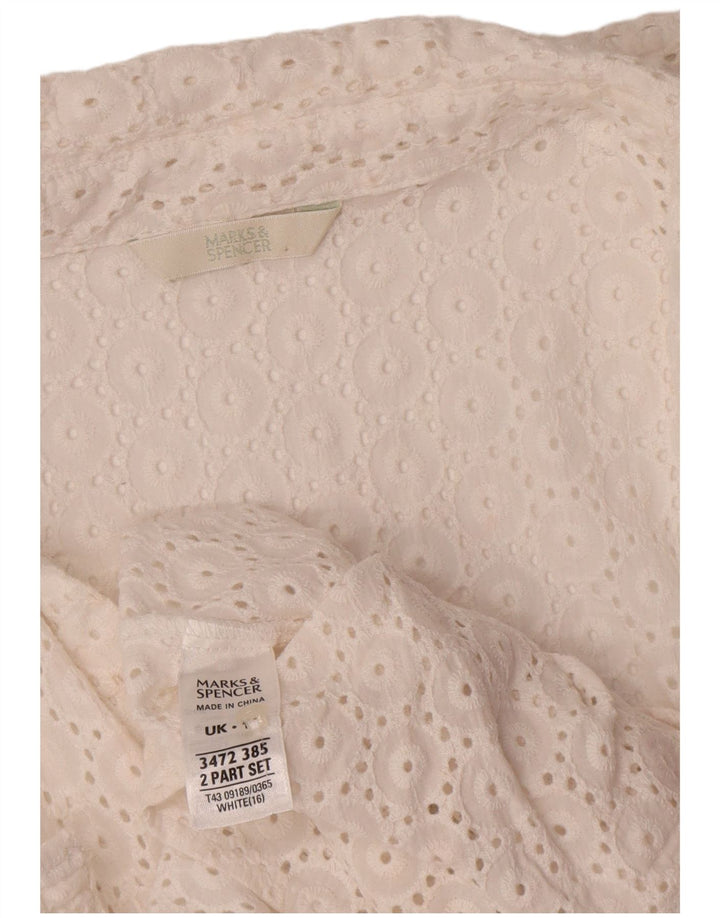 Marks & Spencer Damen Durchsichtige Hemdbluse UK 16 Large Weiß