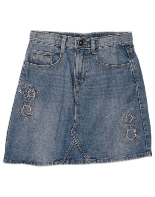 John Lewis Jeansrock im Used-Look für Mädchen, 8–9 Jahre, W24, blaue Baumwolle