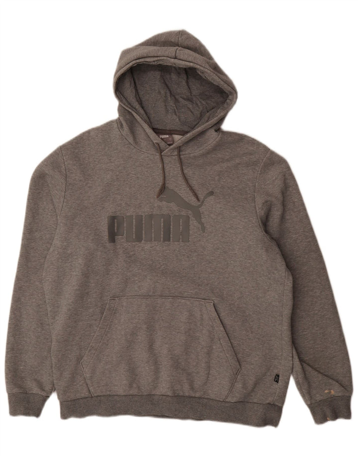 Puma Herren Graphic Hoodie Pullover Große graue Baumwolle