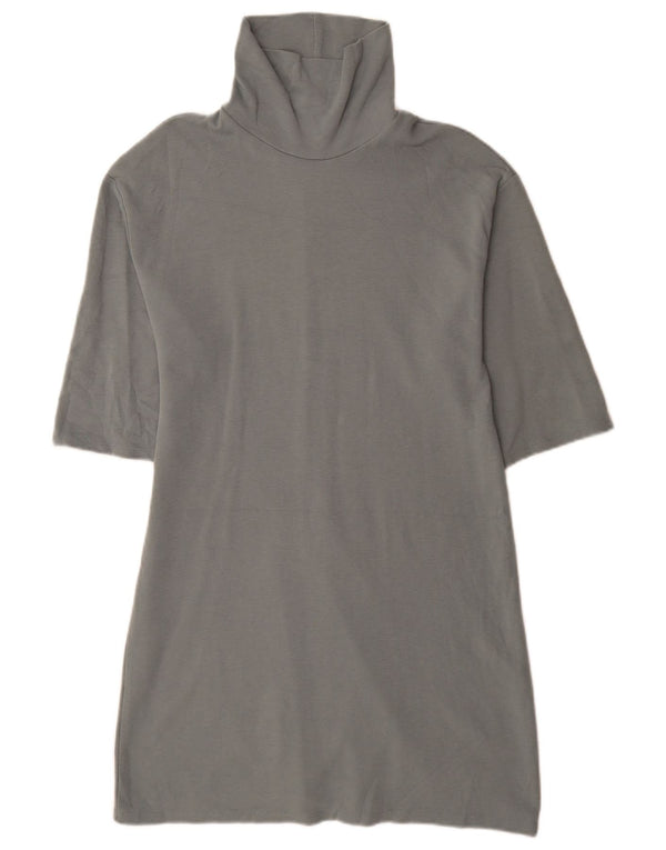 Zara Damen T-Shirt-Kleid UK 10 Small Graue Baumwolle