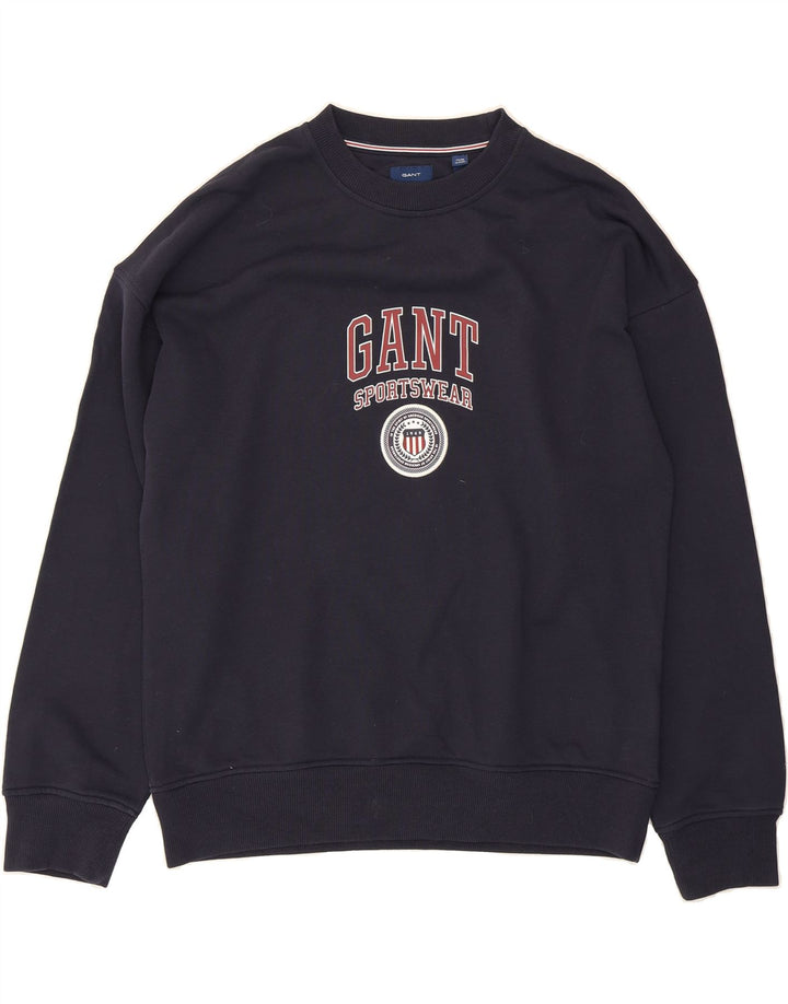GANT Boys Graphic Sweatshirt Jumper 15-16 Years Navy Blue Cotton Vintage Gant and Second-Hand Gant from Messina Hembry 