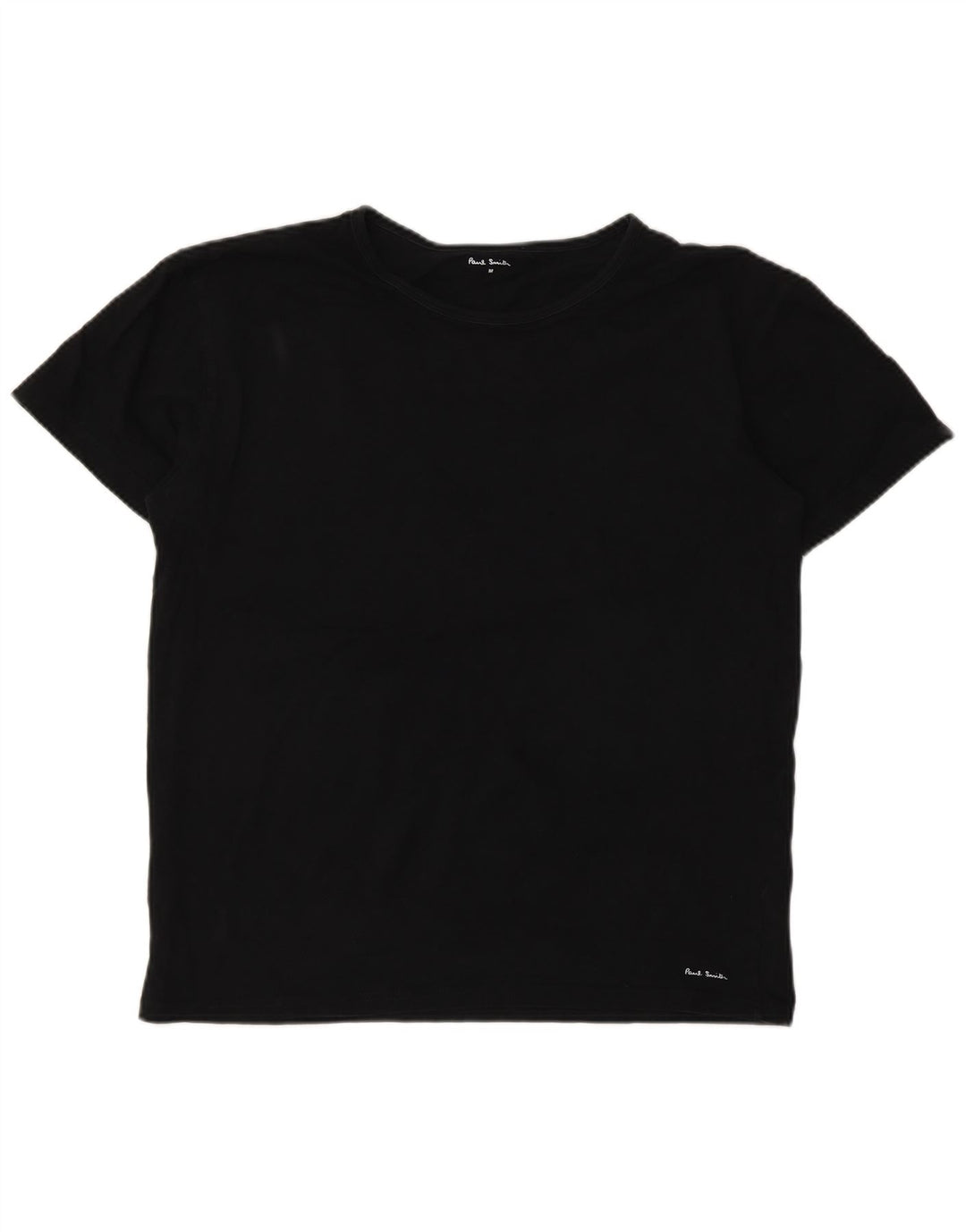 Paul Smith Damen T-Shirt Top UK 14 Medium Schwarz Baumwolle