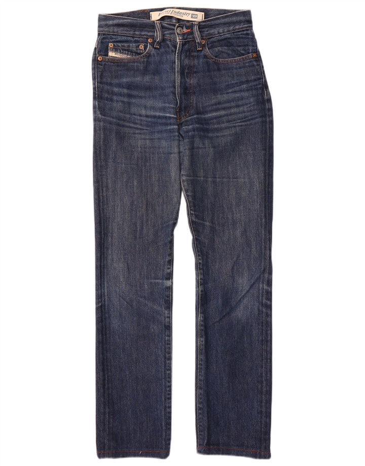 DIESEL Damen Straight Jeans W27 L29 Blaue Baumwolle