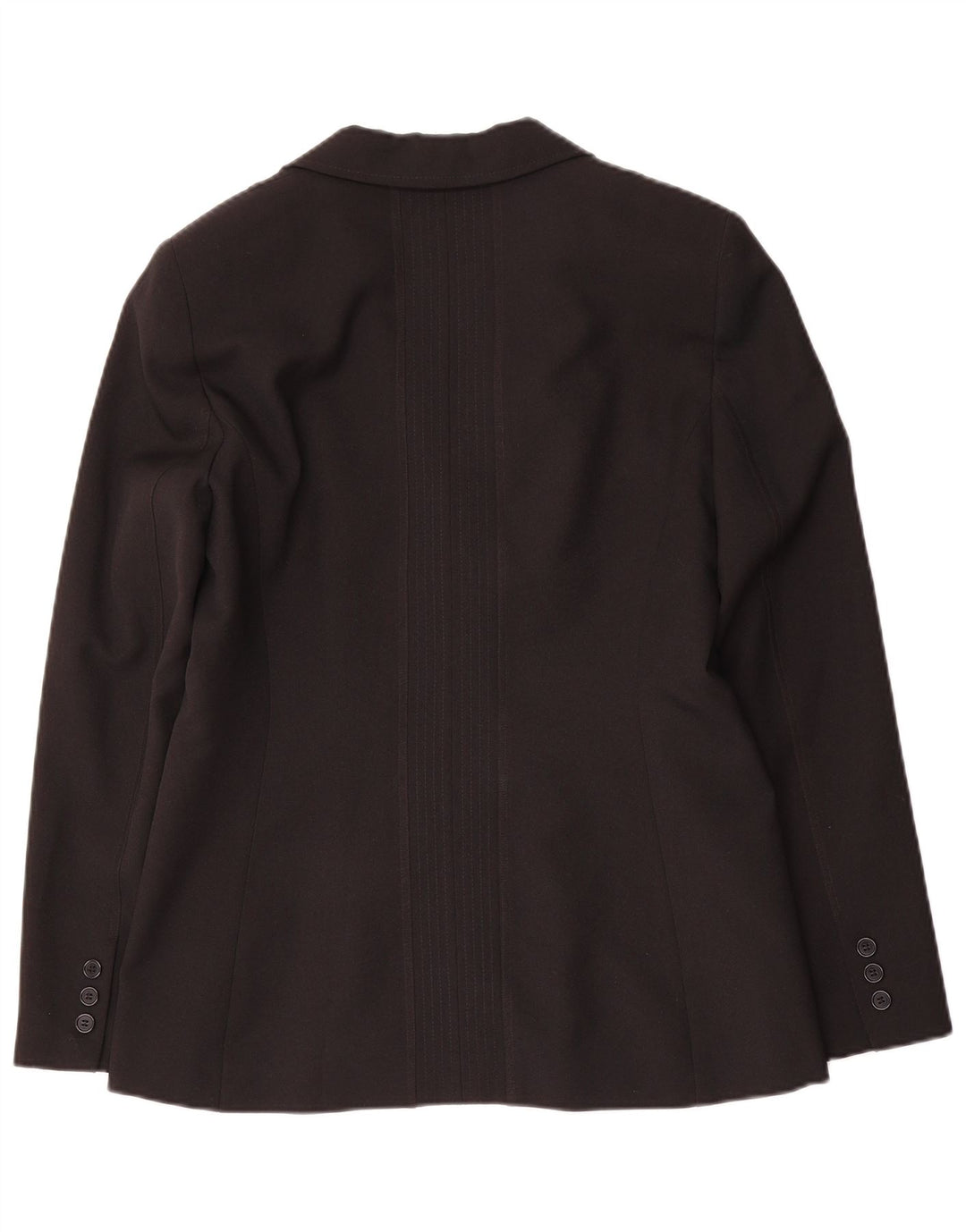 Vintage Damen 2-Knopf-Blazerjacke UK 14 Großes schwarzes Polyester