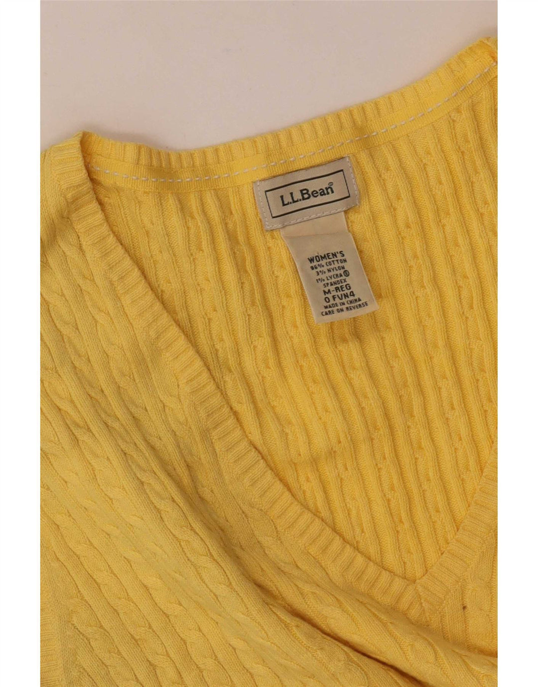 L.L.Bean Damen Weste Tank Top UK 12 Mittelgelbe Baumwolle