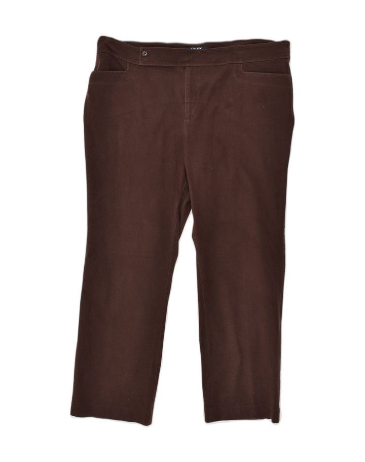 CHAPS Womens Slim Casual Trousers US 20 3XL W42 L30 Brown Cotton | Vintage Chaps | Thrift | Second-Hand Chaps | Used Clothing | Messina Hembry 